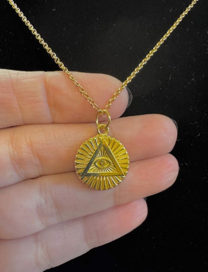 Gold Eye of Providence Necklace
