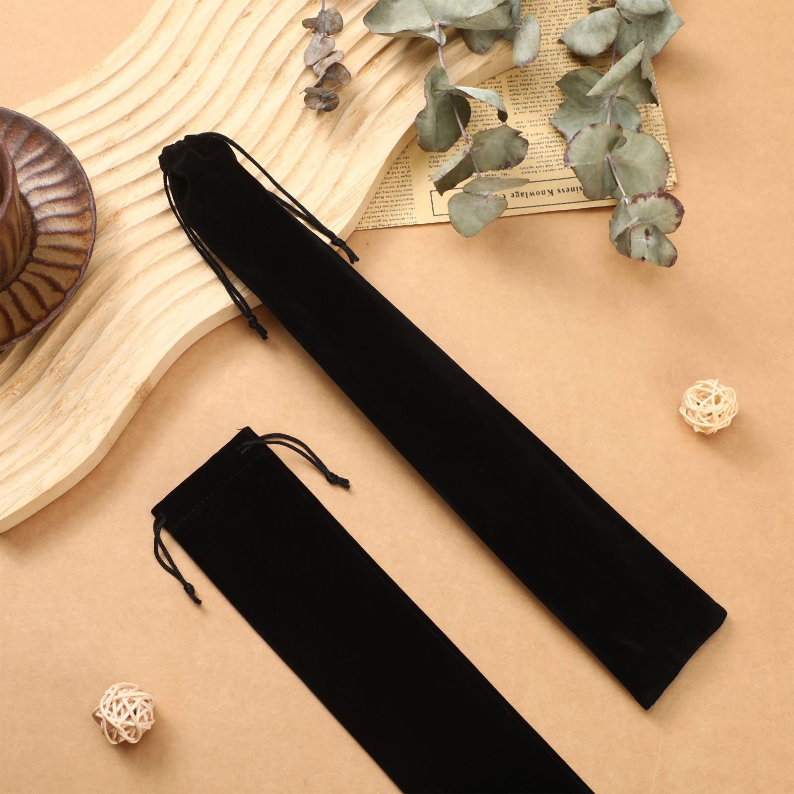 Black Velvet Drawstring Pouch