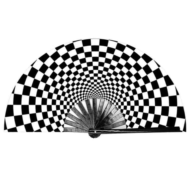 Checkerboard Pattern Hand Fan