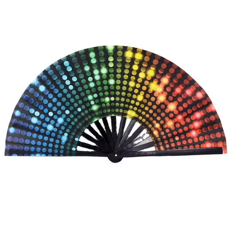 Checkerboard Pattern Hand Fan
