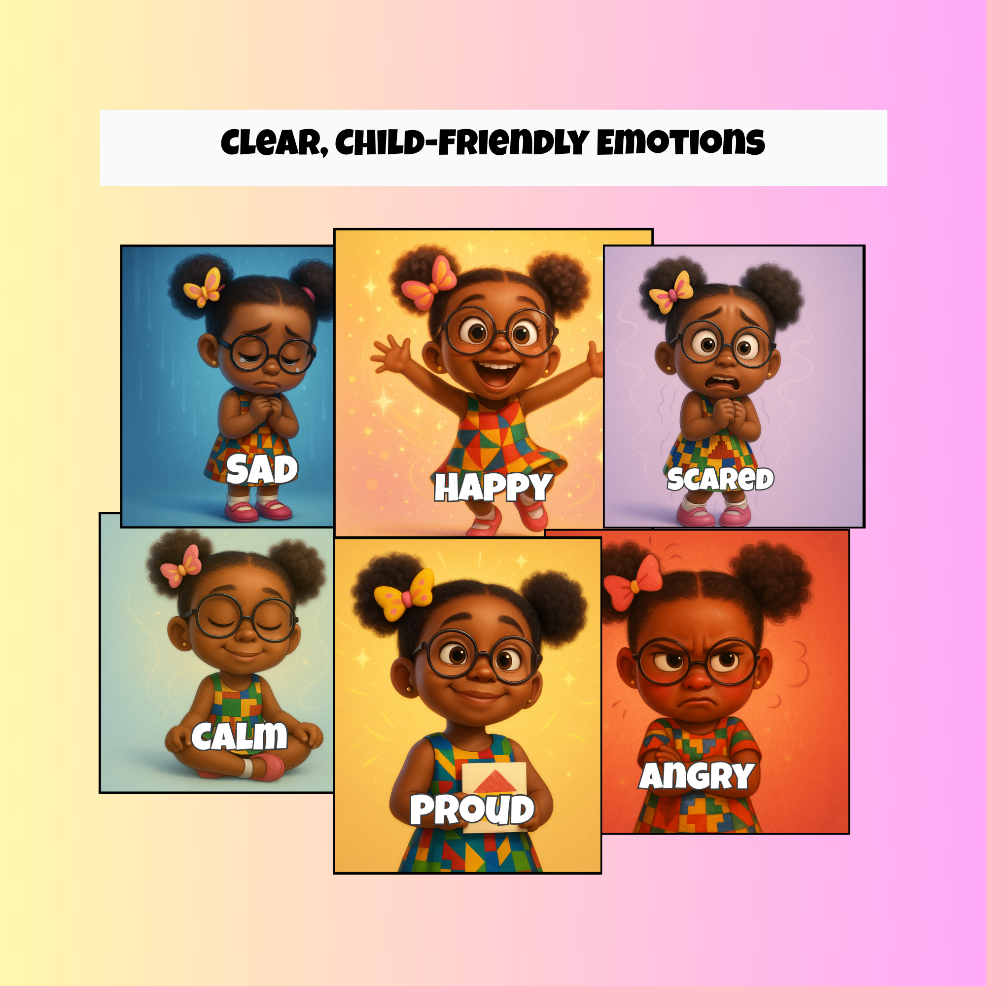 Joy SEL Emotion Cards – 14 Printable Feelings Flashcards for Kids (5x5 & 4x6)