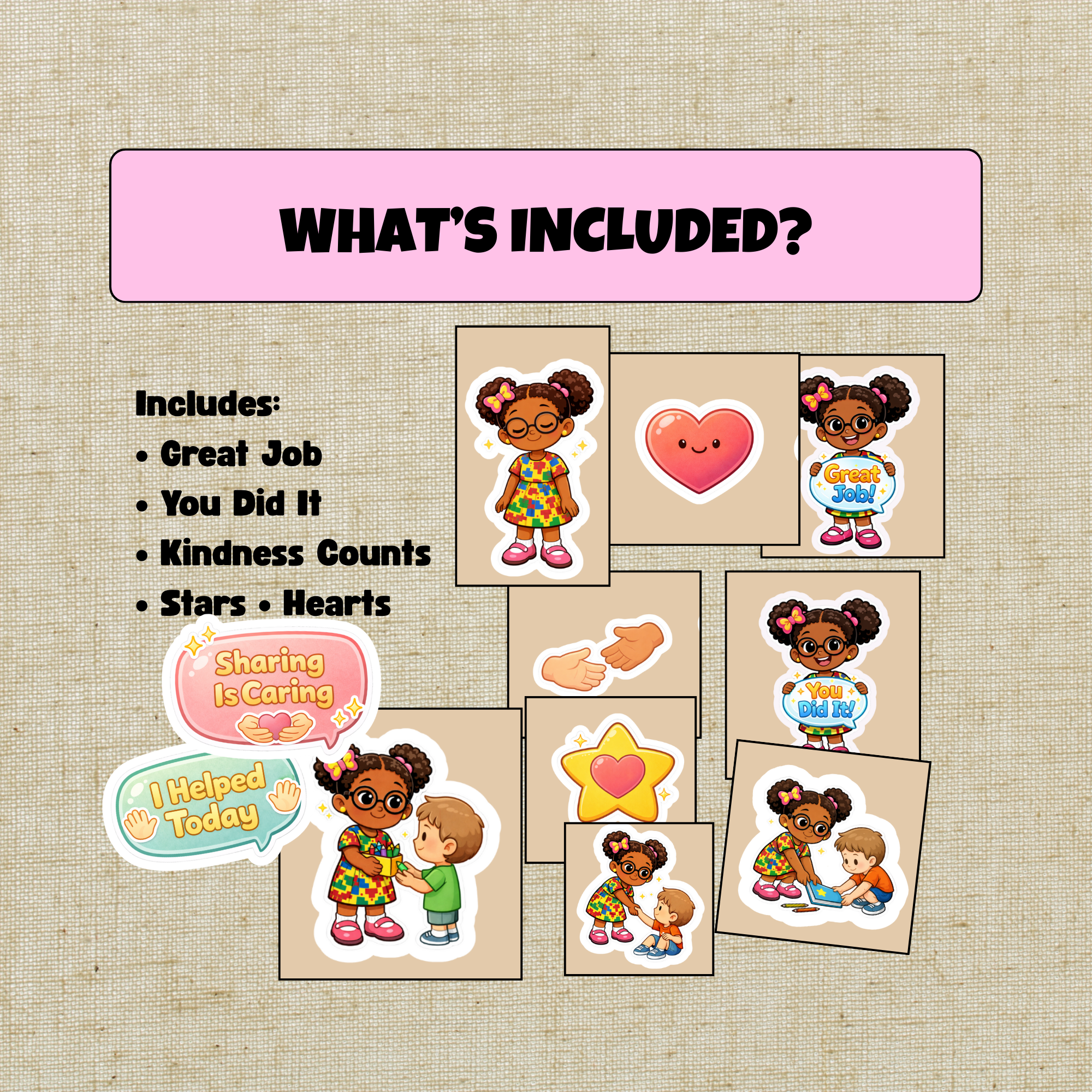 Joy’s Kindness Reward Stickers – Printable SEL Stickers for Kids (Ages 4–8)