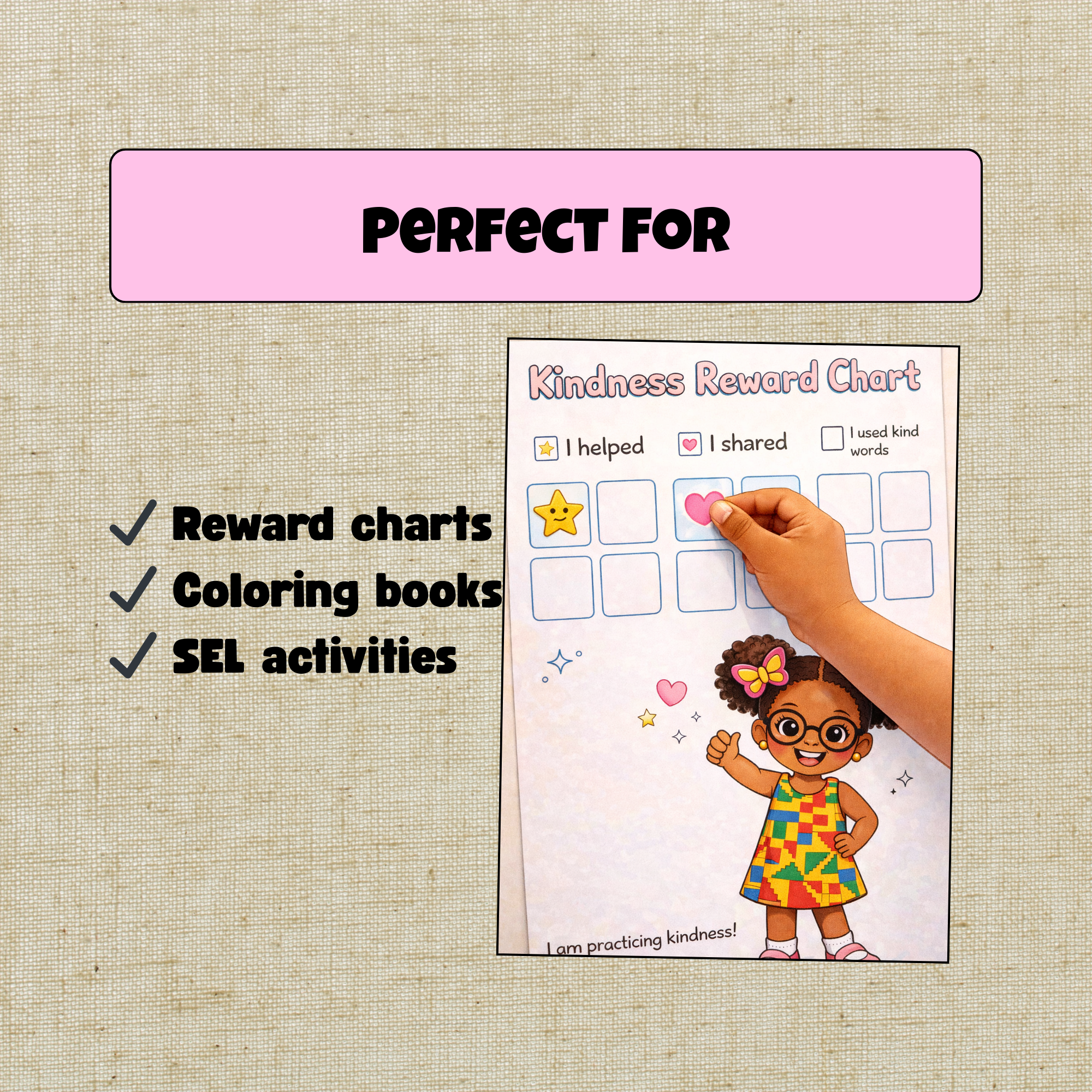 Joy’s Kindness Reward Stickers – Printable SEL Stickers for Kids (Ages 4–8)