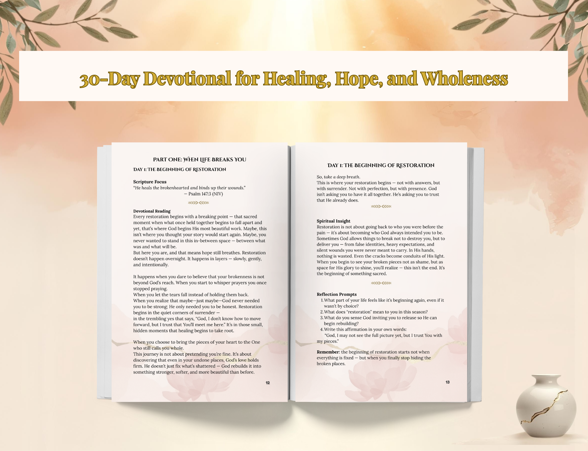 Restored: A 30-Day Devotional Journal for Women Healing Emotionally & Spiritually