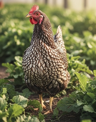 Silver Laced Wyandotte Hen