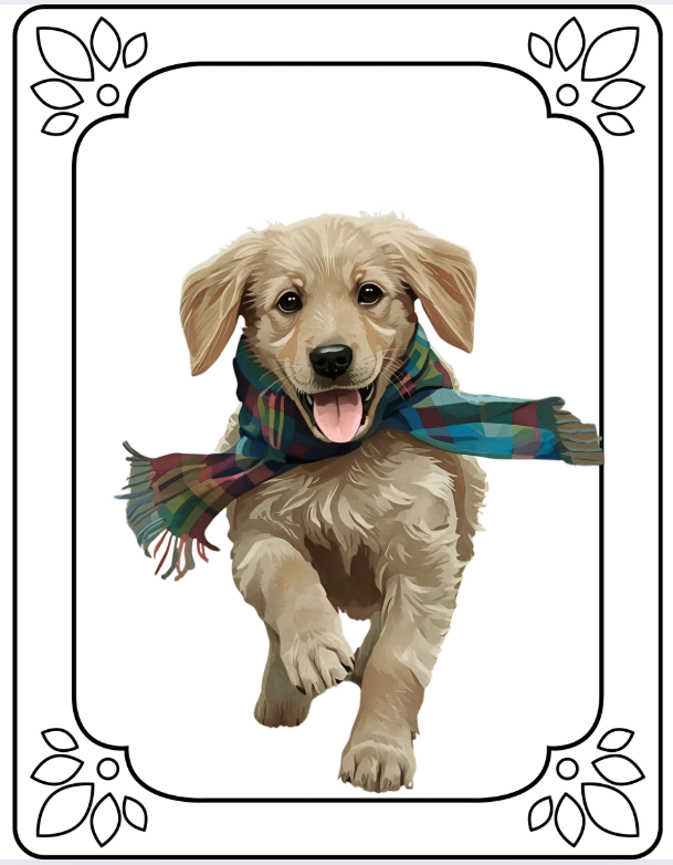 Autumn Puppy clip art PNGs