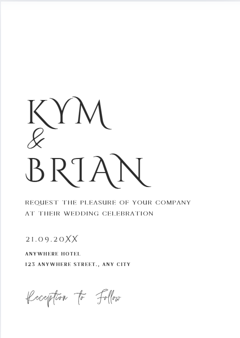 Minimalist Customizable Wedding invitation and  Save the Date Card templates with RSVP card