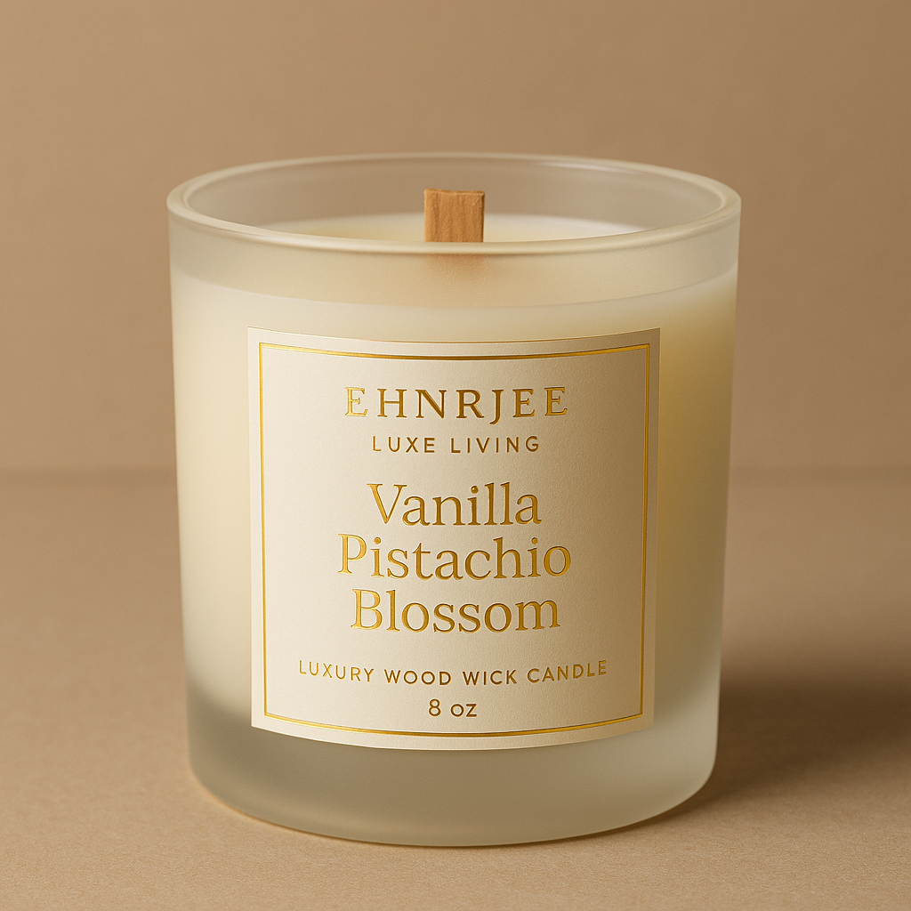 Vanilla Pistachio Blossom - Luxury Wood Wick Candle
