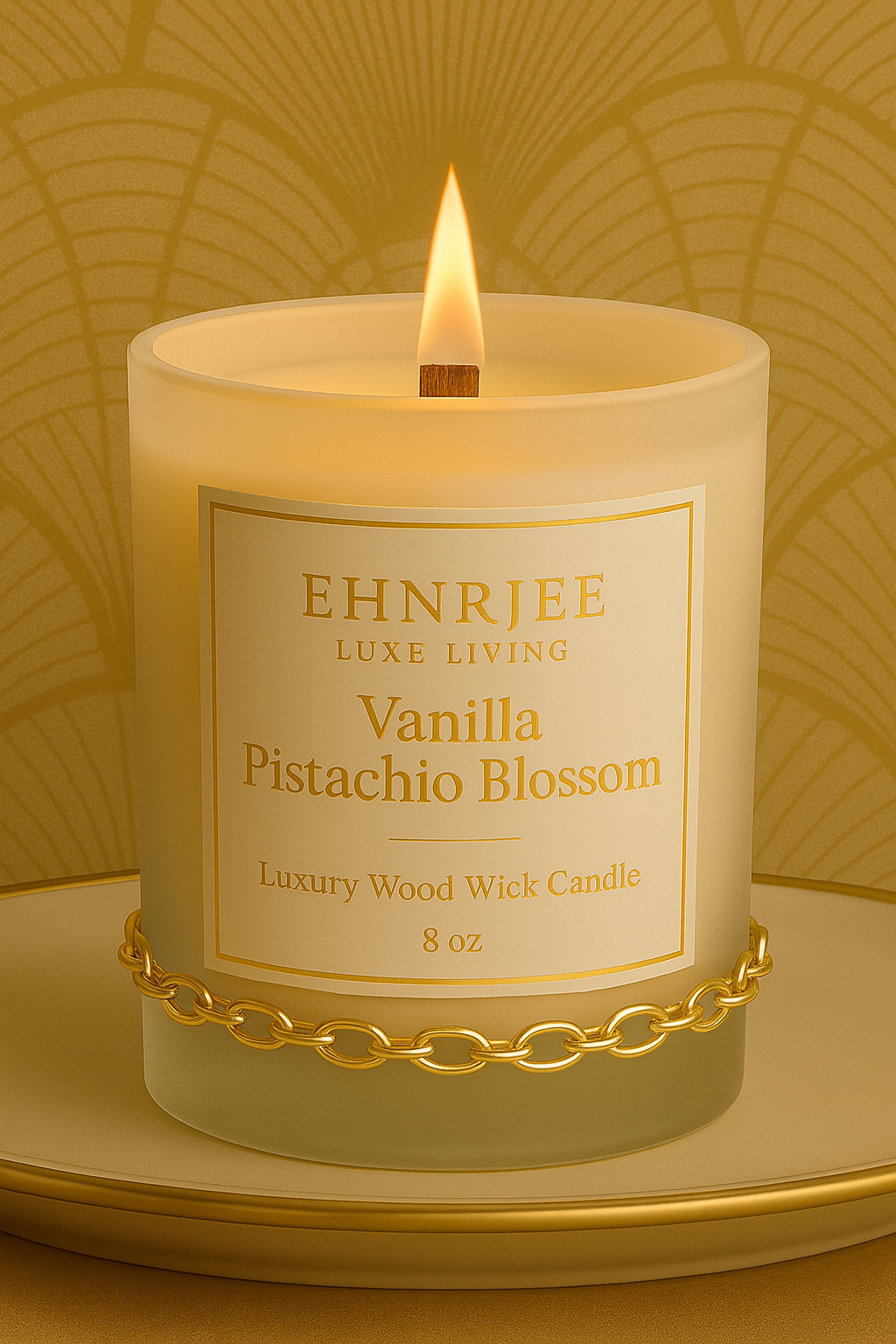 Vanilla Pistachio Blossom - Luxury Wood Wick Candle