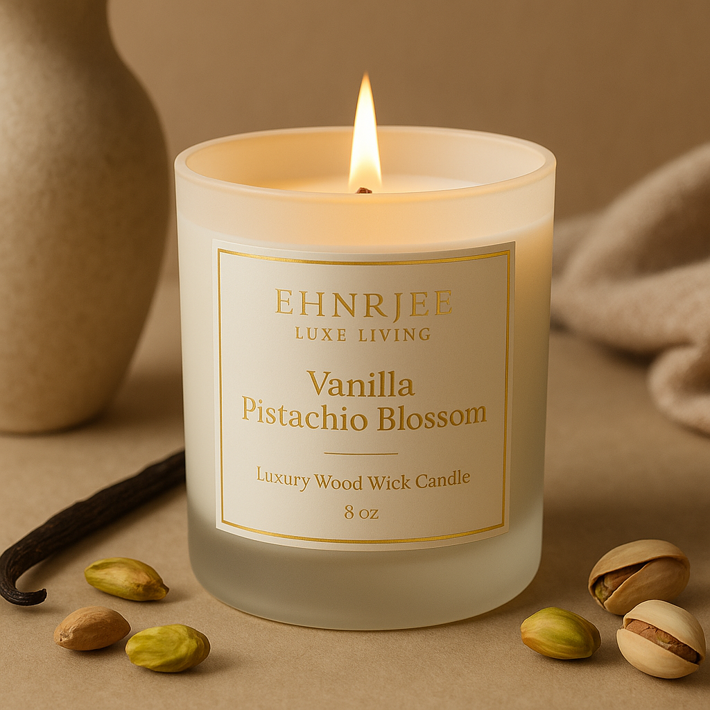 Vanilla Pistachio Blossom - Luxury Wood Wick Candle
