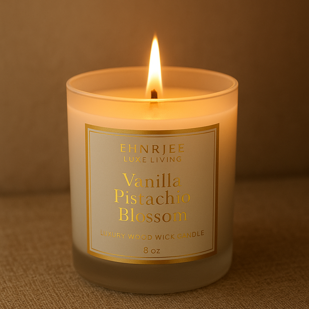 Vanilla Pistachio Blossom - Luxury Wood Wick Candle