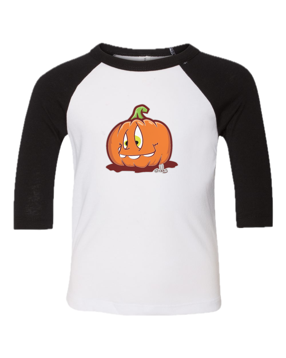 Toddler Cubby Pumpkin Glow 3/4 Sleeve Raglan Tee