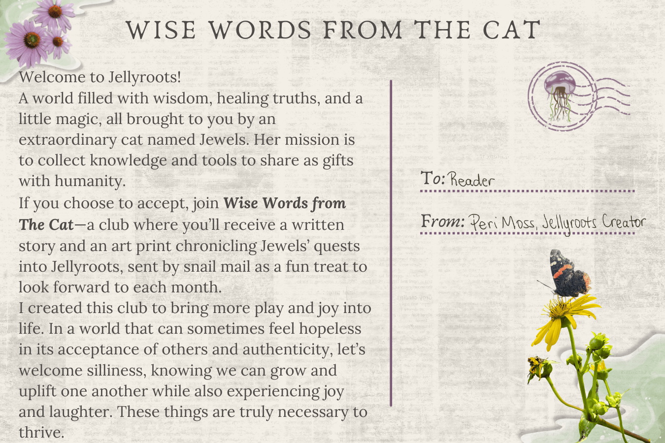 Wise Words from The Cat: A Snail Mail Club