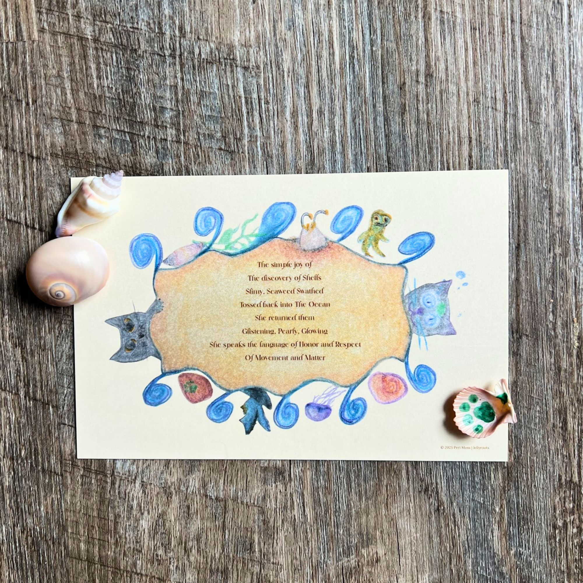 Discovery of Shells - 4x6 Art Print