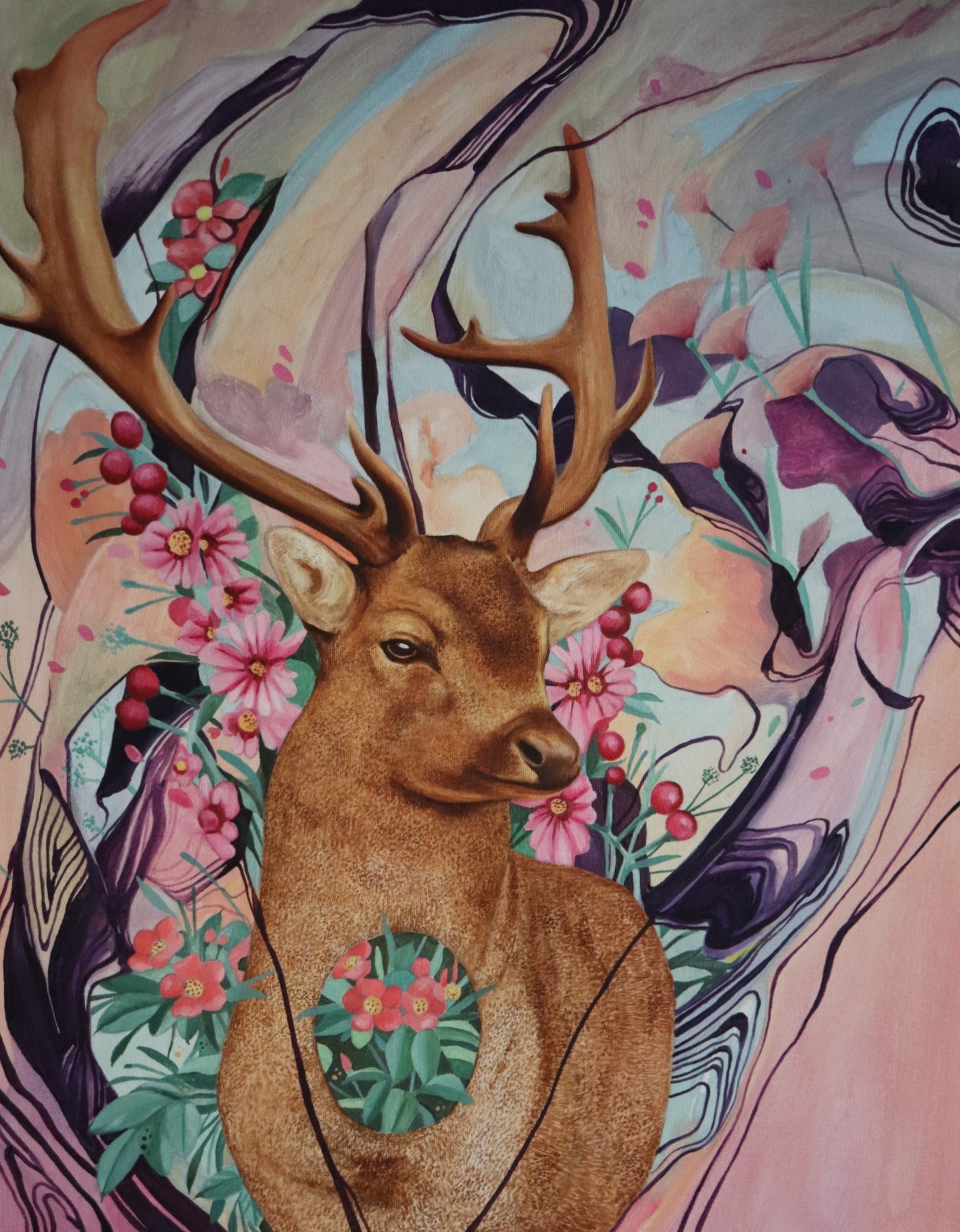 Floral deer