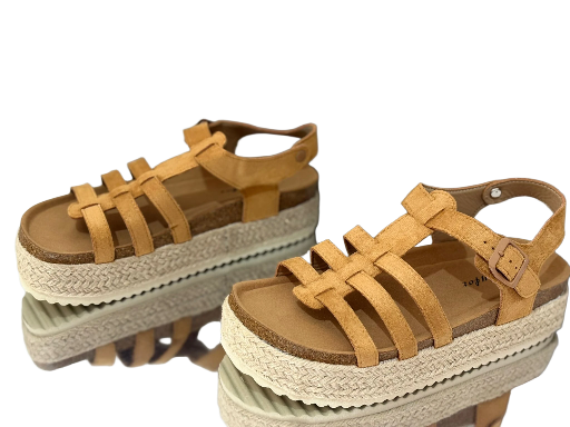 Tan Suede Platform Sandals