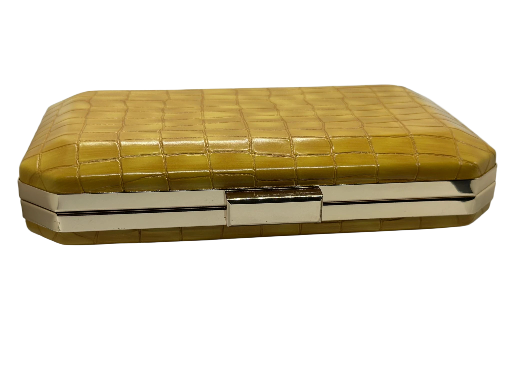 Yellow Croc-Pattern Clutch