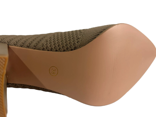 Botines de tacón tejido beige