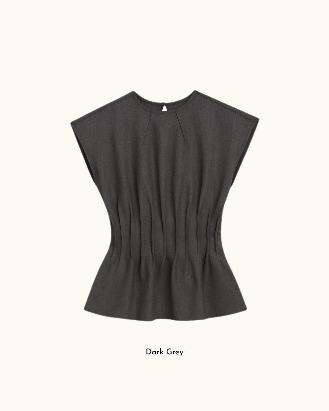 Naomi Sleeveless Pleated Dark Grey Blouse