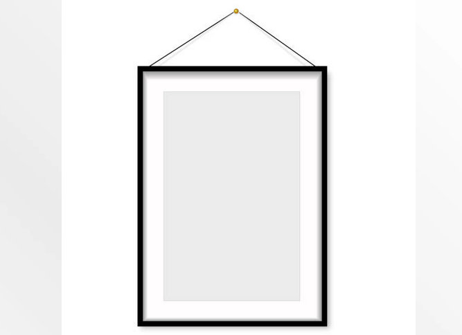 Thin Black Frame with White Matting