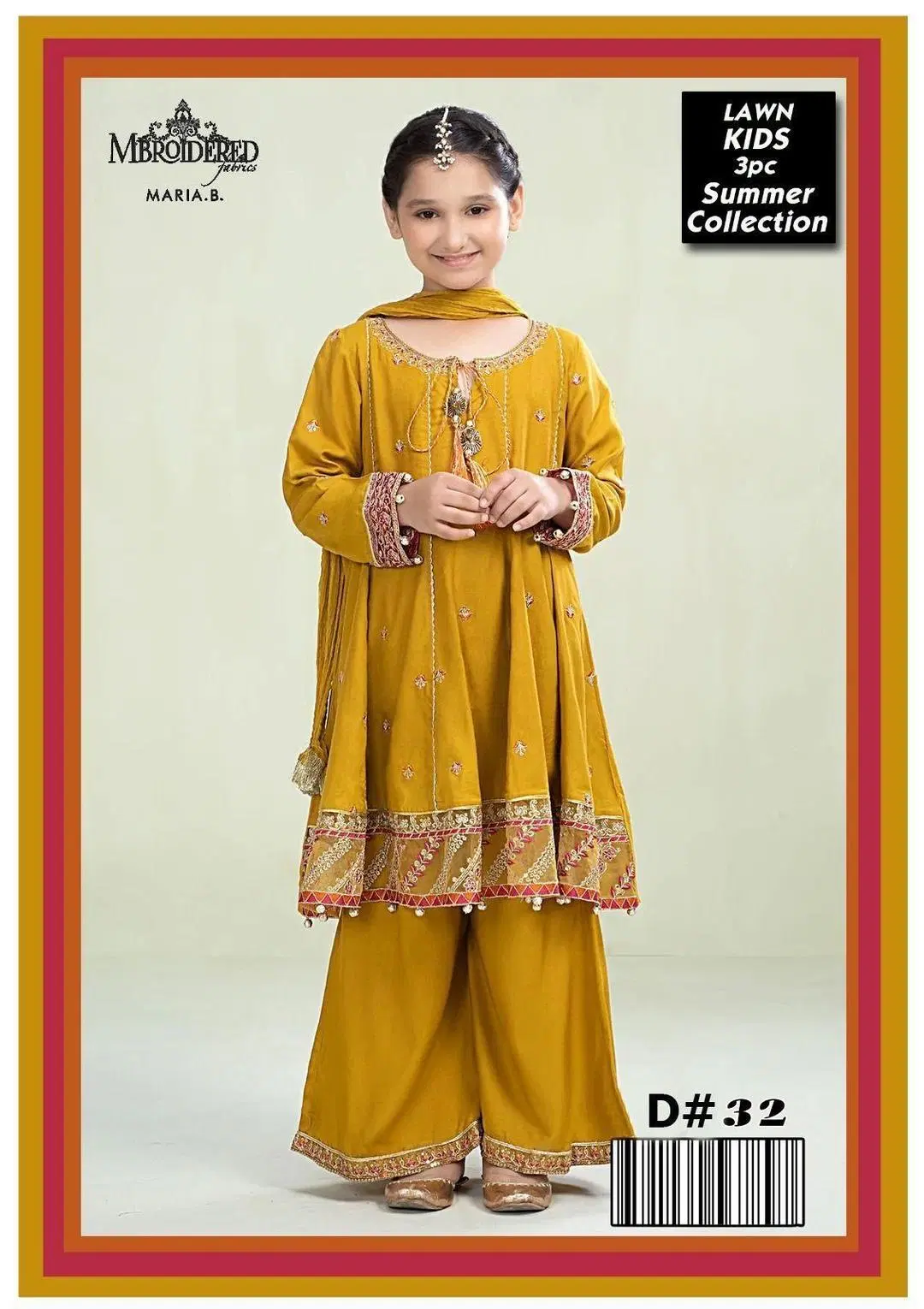 Kids 3-Piece Embroidered Lawn Suit