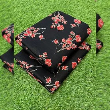 Black Floral Fabric
