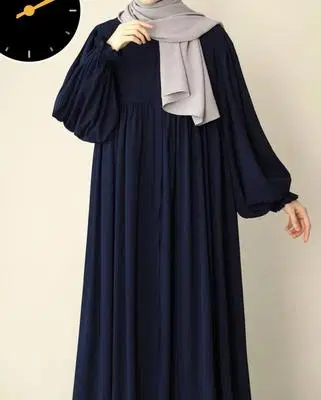 Navy Blue Modest Maxi Dress