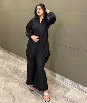 Black Two-Piece Kurti Set