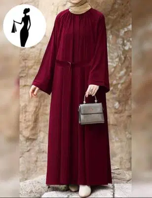 Elegant Burgundy Modest Dress