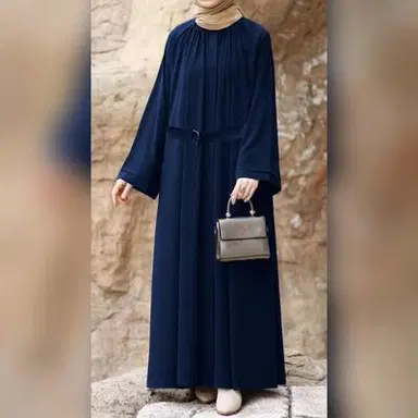 Elegant Navy Blue Abaya