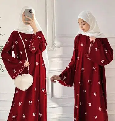 Elegant Red Modest Dress