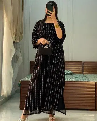 Elegant Black Sequin Maxi Dress