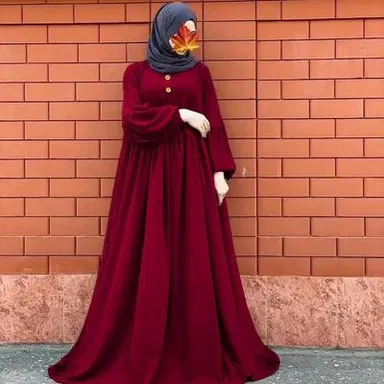 Elegant Burgundy Modest Dress