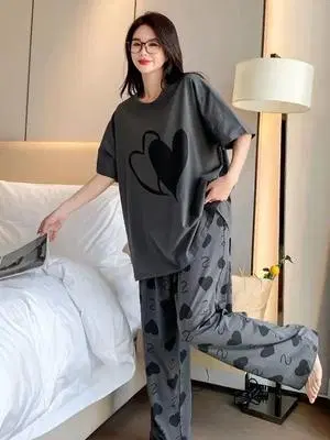 Heart Print Pajama Set