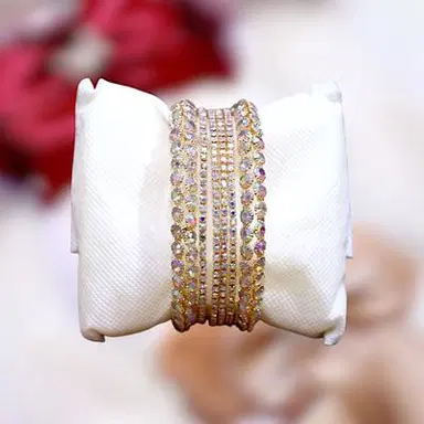 Elegant Gold Crystal Bangles