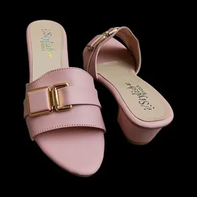 Women's Pink Block Heel Sandals