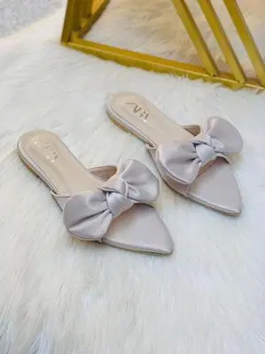 Elegant Satin Bow Mules
