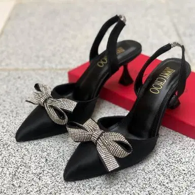 Elegant Black Slingback Heels