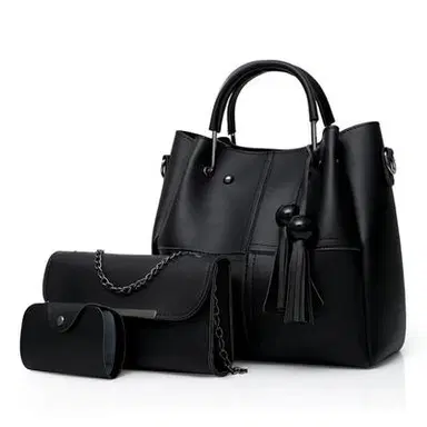 Elegant Black Handbag Set
