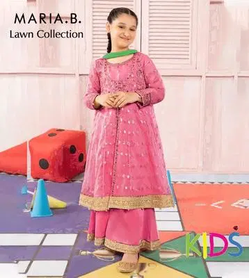 Kids Pink Lawn Dress by Maria B