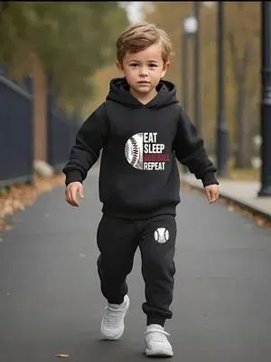 Kids Baseball Hoodie and Sweatpants Set