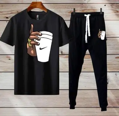 Trendy Graphic T-Shirt and Jogger Set