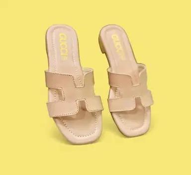 Beige Slip-On Sandals
