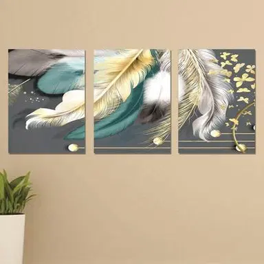 Feather Abstract Wall Art Set