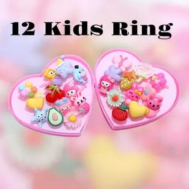 Kids Cute Cartoon Rings Set