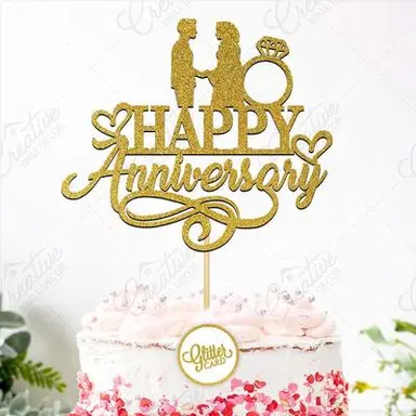Happy Anniversary Cake Topper