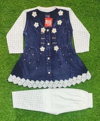 Girls' Denim Dress and Leggings Set