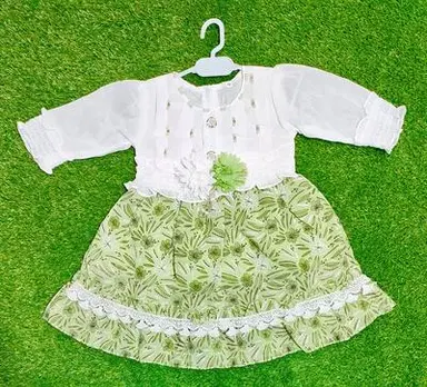 Green Floral Baby Dress