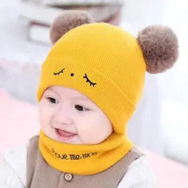 Cute Yellow Baby Beanie with Ears