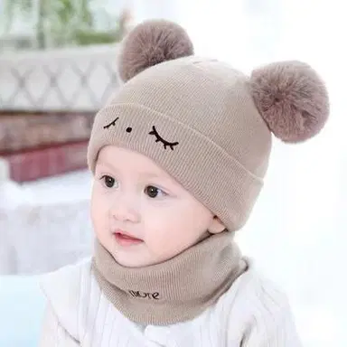 Cute Baby Winter Beanie and Scarf Set